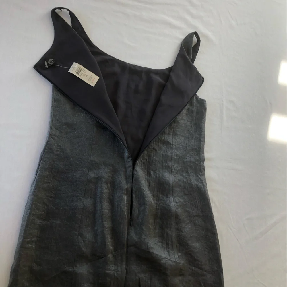 Ann Taylor Party Cocktail Gunmetal Silver Sequin Front Sheath Dress Size 8 NWT - Picture 9 of 14